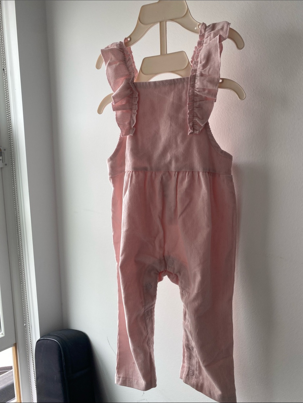 Baby Pink Ruffle Strap Overalls for Kids